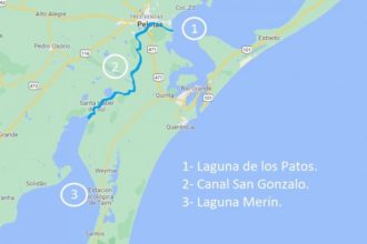 El canal San Gonzalo une las lagunas Merin y De los Patos